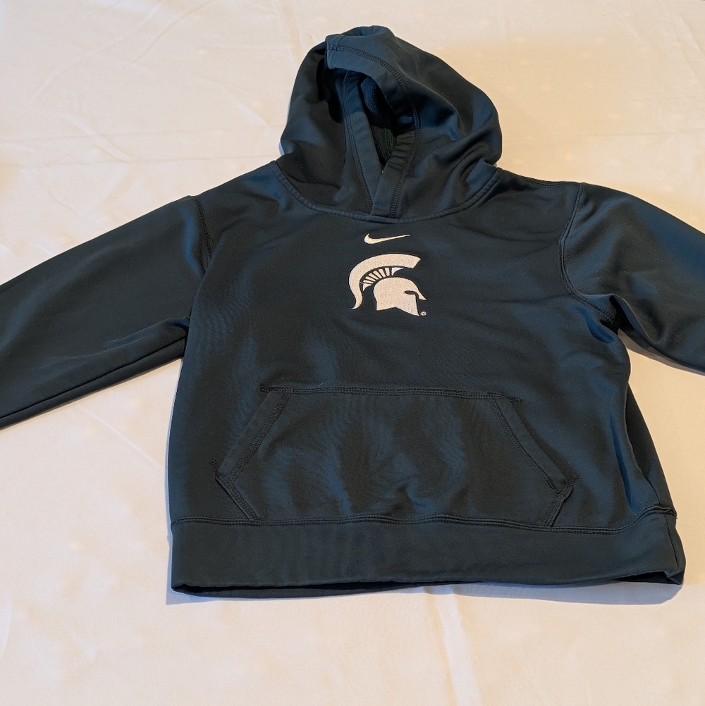 Nike Kids M Green Pullover Hoodie with Spartan Logo